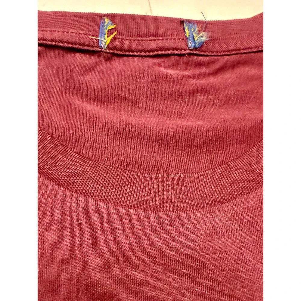 Ralph Lauren Polo Bear Horseback Vintage Single‎ Stitch Burgandy T Shirt Mens XL